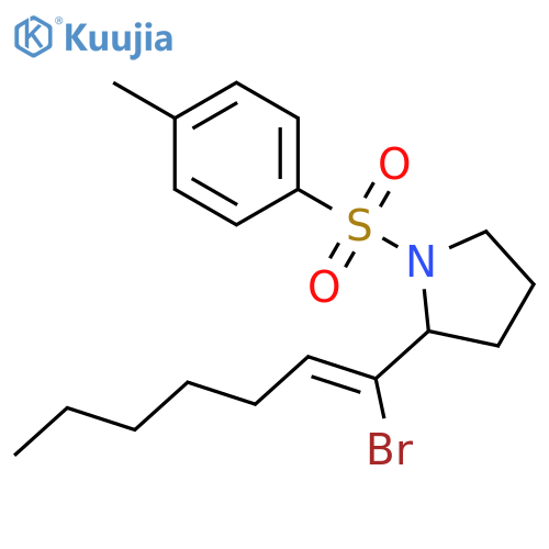 Pyrrolidine, 2-[(1Z)-1-bromo-1-heptenyl]-1-[(4-methylphenyl)sulfonyl]- structure
