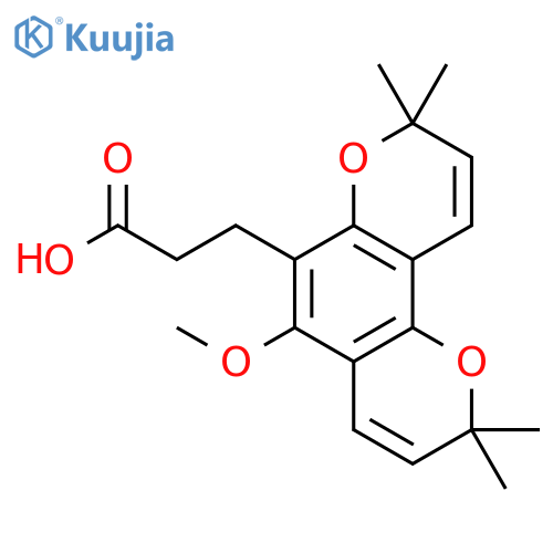 2H,8H-Benzo[1,2-b:3,4-b']dipyran-6-propanoicacid, 5-methoxy-2,2,8,8-tetramethyl- structure