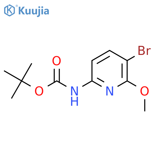 tert-butyl N-(5-bromo-6-methoxypyridin-2-yl)carbamate structure
