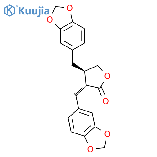 2(3H)-Furanone,3,4-bis(1,3-benzodioxol-5-ylmethyl)dihydro-, (3R,4R)- structure