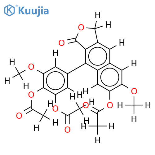3',5-Di-Me ether,tri-Ac-3,4,4',5,5'-Pentahydroxy-2,7'-cycloligna-7,7'-dien-9',9-olide structure