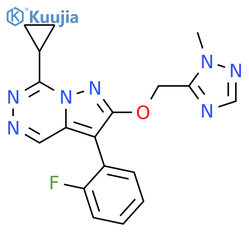 Pyrazolo[1,5-d][1,2,4]triazine,7-cyclopropyl-3-(2-fluorophenyl)-2-[(1-methyl-1H-1,2,4-triazol-5-yl)methoxy]- structure