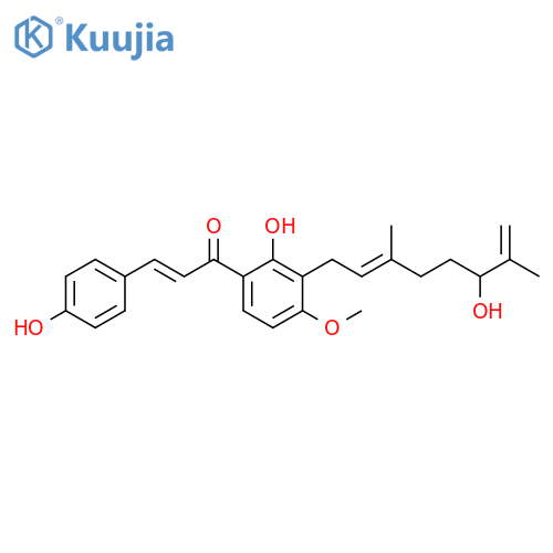2-Propen-1-one, 1-[2-hydroxy-3-[(2E)-6-hydroxy-3,7-dimethyl-2,7-octadien-1-yl]-4-methoxyphenyl]-3-(4-hydroxyphenyl)-, (2E)- structure