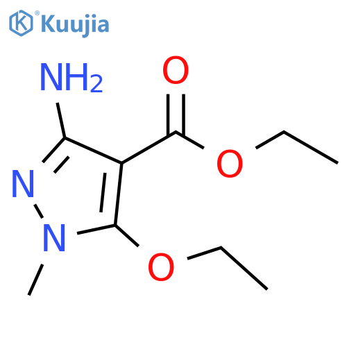 1H-Pyrazole-4-carboxylicacid, 3-amino-5-ethoxy-1-methyl-, ethyl ester structure