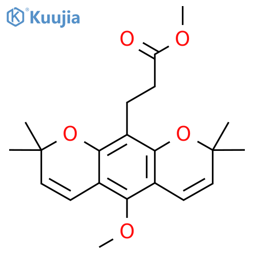2H,8H-Benzo[1,2-b:5,4-b']dipyran-10-propionic acid, 5-methoxy-2,2,8,8-tetramethyl-, methyl ester structure
