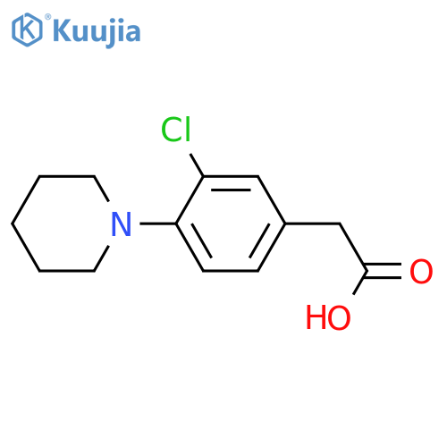 Benzeneacetic acid,3-chloro-4-(1-piperidinyl)- structure