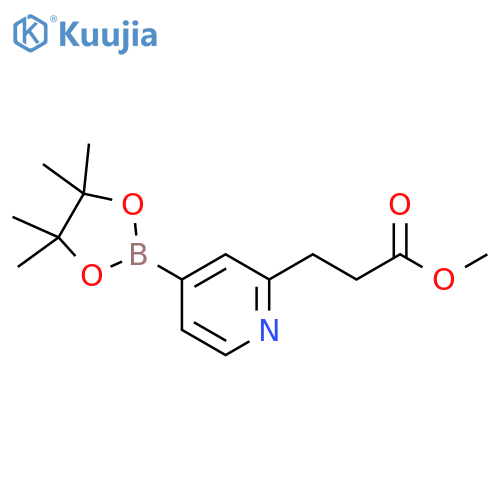 methyl 3-[4-(4,4,5,5-tetramethyl-1,3,2-dioxaborolan-2-yl)-2-pyridyl]propanoate structure