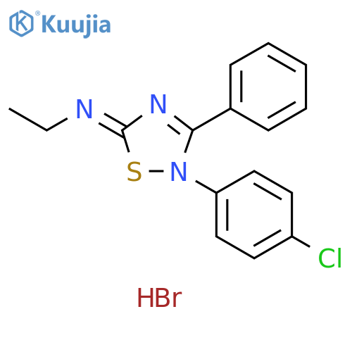 Ethanamine,N-[2-(4-chlorophenyl)-3-phenyl-1,2,4-thiadiazol-5(2H)-ylidene]-,monohydrobromide structure