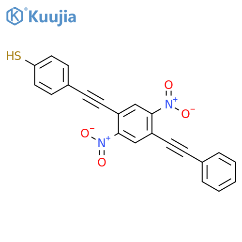 4-{[2,5-Dinitro-4-(phenylethynyl)phenyl]ethynyl}benzene-1-thiol structure