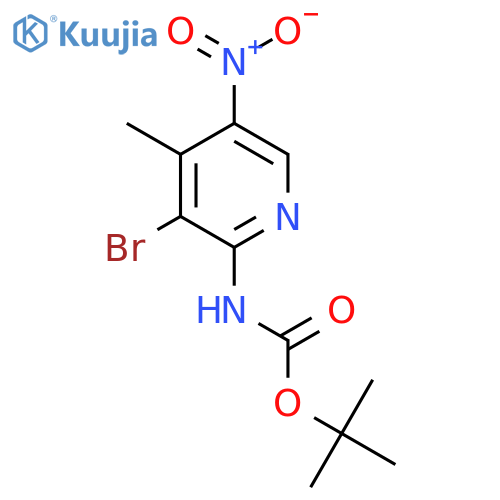 tert-Butyl (3-bromo-4-methyl-5-nitropyridin-2-yl)carbamate structure