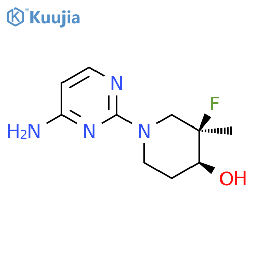(3R,4S)-1-(4-aminopyrimidin-2-yl)-3-fluoro-3-methyl-piperidin-4-ol structure