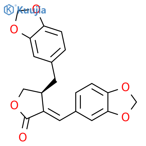 2(3H)-Furanone, 4-(1,3-benzodioxol-5-ylmethyl)-3-(1,3-benzodioxol-5-ylmethylene)dihydro-, (3E,4S)- structure