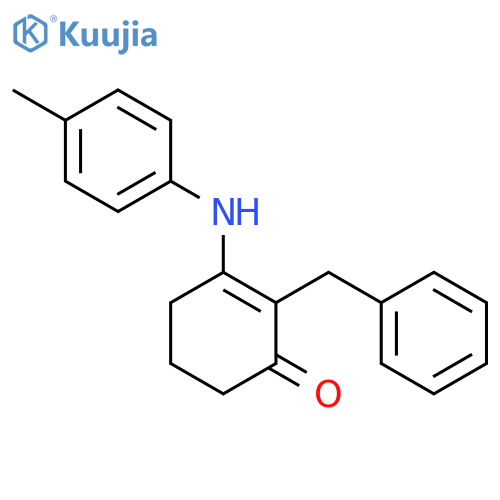2-Cyclohexen-1-one, 3-[(4-methylphenyl)amino]-2-(phenylmethyl)- structure