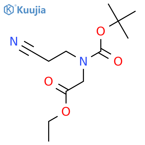 ethyl N-(tert-butoxycarbonyl)-N-(2-cyanoethyl)glycinate structure