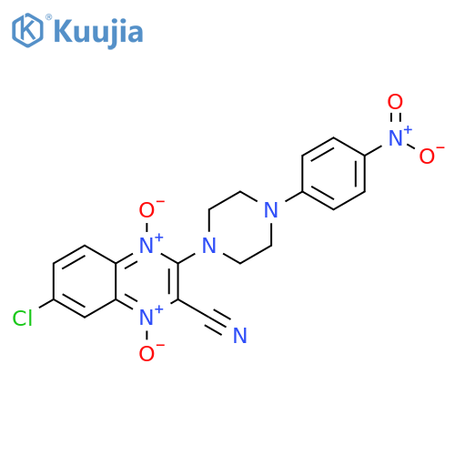 2-Quinoxalinecarbonitrile, 7-chloro-3-[4-(4-nitrophenyl)-1-piperazinyl]-,1,4-dioxide structure