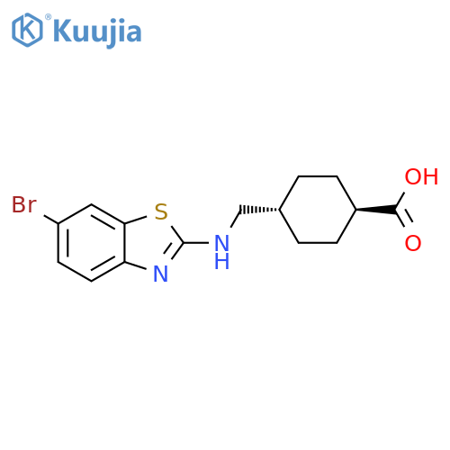 trans-4-[[(6-Bromo-1,3-benzothiazol-2-yl)amino]methyl]cyclohexanecarboxylic acid structure
