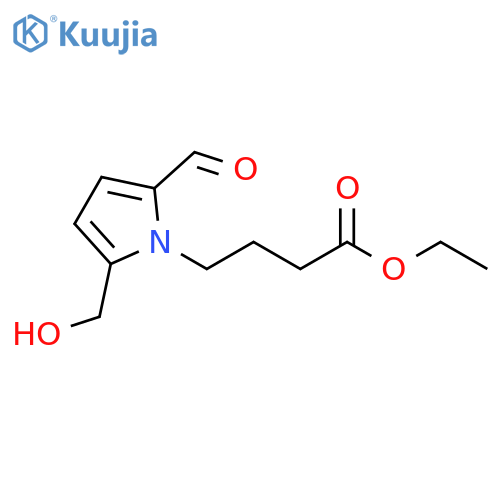 Ethyl 2-formyl-5-(hydroxymethyl)-1H-pyrrole-1-butanoate structure
