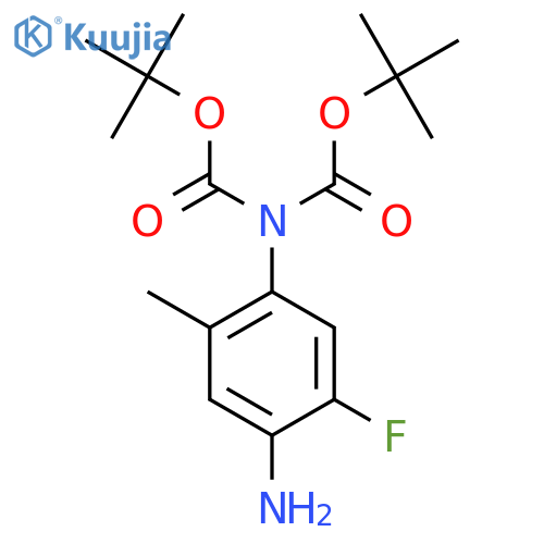 tert-butyl N-(4-amino-5-fluoro-2-methyl-phenyl)-N-tert-butoxycarbonyl-carbamate structure