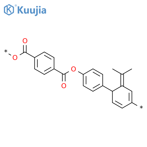 Poly[oxycarbonyl-1,4-phenylenecarbonyloxy-1,4-phenylene(1-methylethylidene)-1,4-phenylene] structure