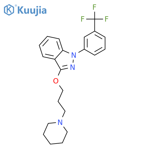 1H-Indazole,3-[3-(1-piperidinyl)propoxy]-1-[3-(trifluoromethyl)phenyl]- structure