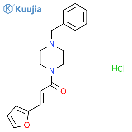(2E)-1-(4-benzylpiperazin-1-yl)-3-(furan-2-yl)prop-2-en-1-one hydrochloride structure