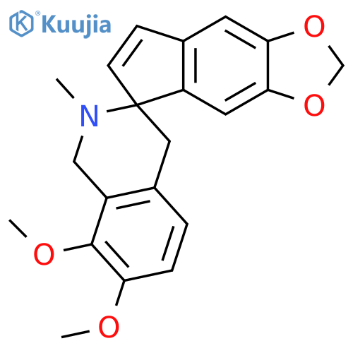 Spiro[5H-indeno[5,6-d]-1,3-dioxole-5,3'(2'H)-isoquinoline], 1',4'-dihydro-7',8'-dimethoxy-2'-methyl- structure