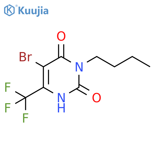 2,4(1H,3H)-Pyrimidinedione, 5-bromo-3-butyl-6-(trifluoromethyl)- structure