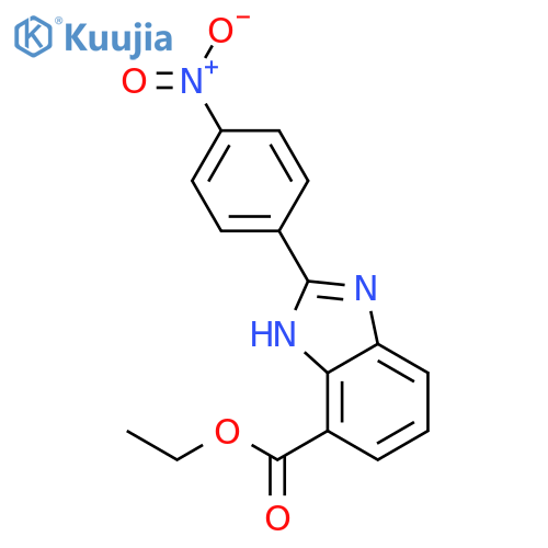 1H-Benzimidazole-4-carboxylic acid, 2-(4-nitrophenyl)-, ethyl ester structure