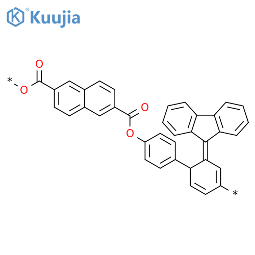 Poly(oxycarbonyl-2,6-naphthalenediylcarbonyloxy-1,4-phenylene-9H-fluoren-9-ylidene-1,4-phenylene) structure