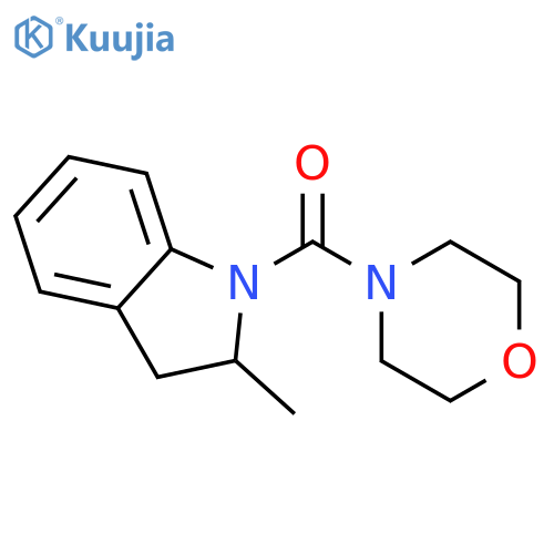 1H-Indole, 2,3-dihydro-2-methyl-1-(4-morpholinylcarbonyl)- structure