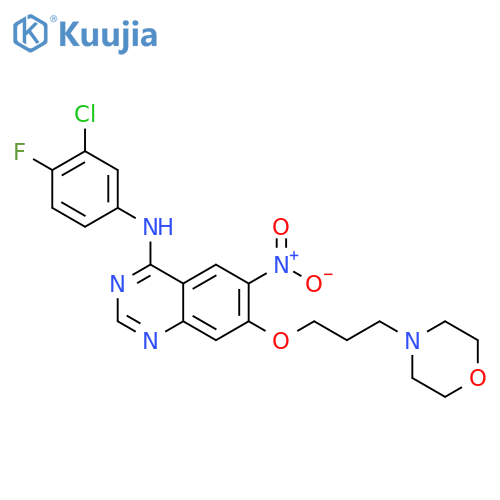 N-(3-Chloro-4-fluorophenyl)-7-(3-morpholinopropoxy)-6-nitroquinazolin-4-amine structure