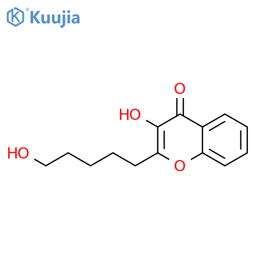 3-Hydroxy-2-(5-hydroxypentyl)chromen-4-one structure