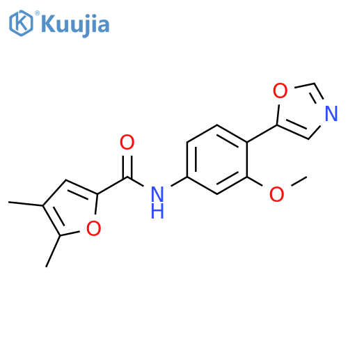 2-Furancarboxamide, N-[3-methoxy-4-(5-oxazolyl)phenyl]-4,5-dimethyl- structure