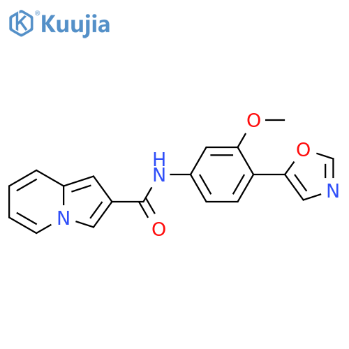 2-Indolizinecarboxamide, N-[3-methoxy-4-(5-oxazolyl)phenyl]- structure
