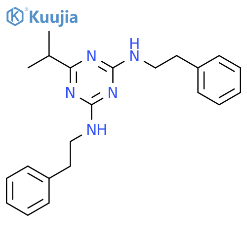 1,3,5-Triazine-2,4-diamine,6-(1-methylethyl)-N2,N4-bis(2-phenylethyl)- structure