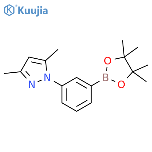 3,5-dimethyl-1-3-(tetramethyl-1,3,2-dioxaborolan-2-yl)phenyl-1H-pyrazole structure