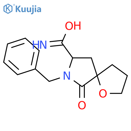 1-Oxa-7-azaspiro[4.4]nonane-8-carboxaMide, 6-oxo-7-(phenylMethyl)-, (5R,8S)-rel- structure