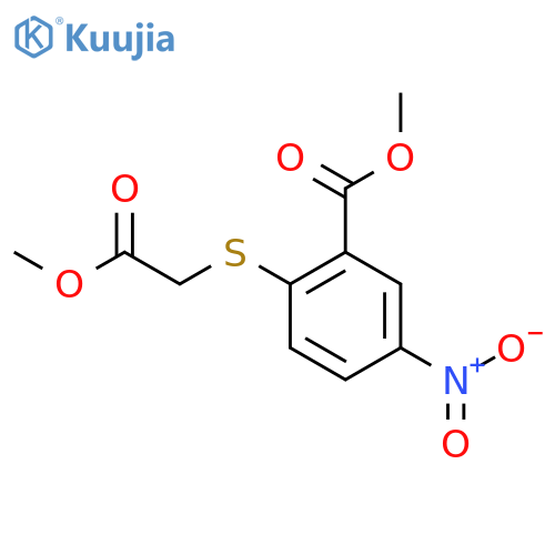 Benzoic acid,2-[(2-methoxy-2-oxoethyl)thio]-5-nitro-, methyl ester structure