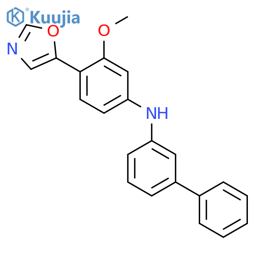 [1,1'-Biphenyl]-3-amine, N-[3-methoxy-4-(5-oxazolyl)phenyl]- structure