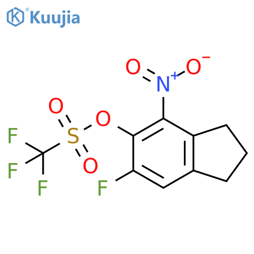 6-Fluoro-4-nitro-2,3-dihydro-1H-inden-5-yl trifluoromethanesulfonate structure