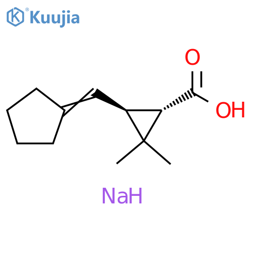 Cyclopropanecarboxylic acid, 3-(cyclopentylidenemethyl)-2,2-dimethyl-,sodium salt, trans- structure