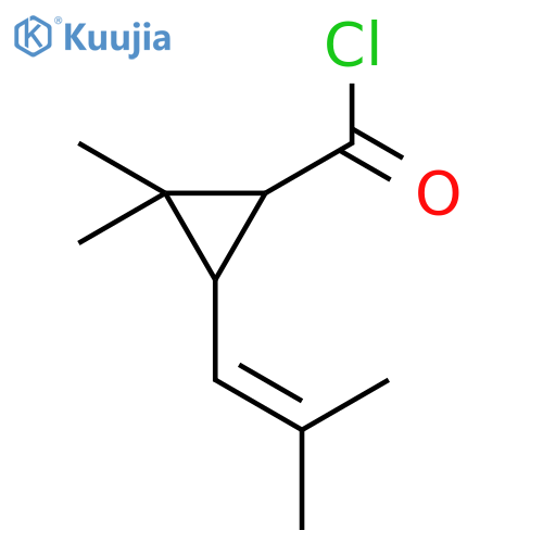 Cyclopropanecarbonylchloride, 2,2-dimethyl-3-(2-methyl-1-propen-1-yl)-, (1S,3S)- structure