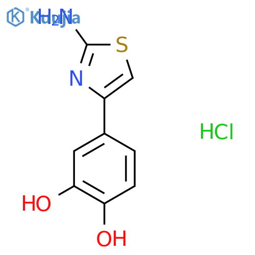 4-(2-Amino-1,3-thiazol-4-yl)benzene-1,2-diol hydrochloride structure