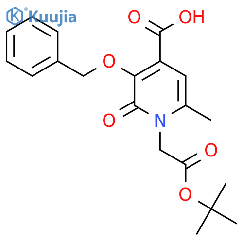 3-Benzyloxy-4-carboxy-6-methyl-1-tert-butyloxycarbonylmethyl-2-pyridinone structure