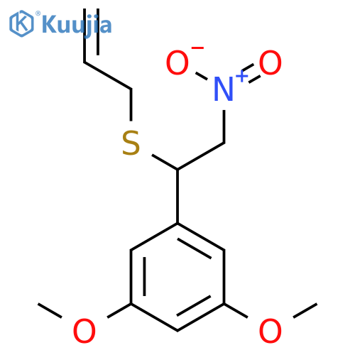Benzene, 1,3-dimethoxy-5-[2-nitro-1-(2-propenylthio)ethyl]- structure