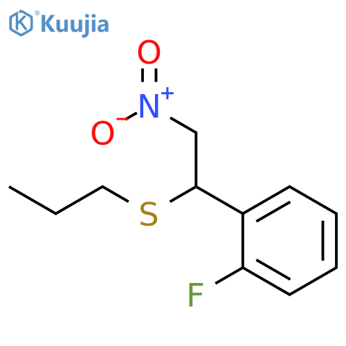 Benzene, 1-fluoro-2-[2-nitro-1-(propylthio)ethyl]- structure