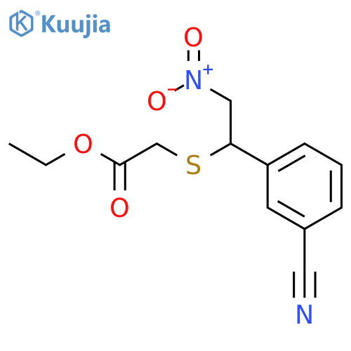 Acetic acid, [[1-(3-cyanophenyl)-2-nitroethyl]thio]-, ethyl ester structure