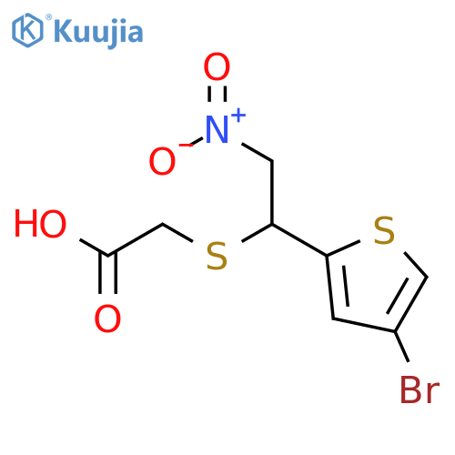 Acetic acid, [[1-(4-bromo-2-thienyl)-2-nitroethyl]thio]- structure