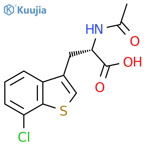 (2S)-3-(7-chloro-1-benzothiophen-3-yl)-2-acetamidopropanoic acid structure