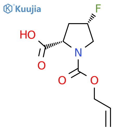 (2S,4S)-4-fluoro-1-(prop-2-en-1-yloxy)carbonylpyrrolidine-2-carboxylic acid structure